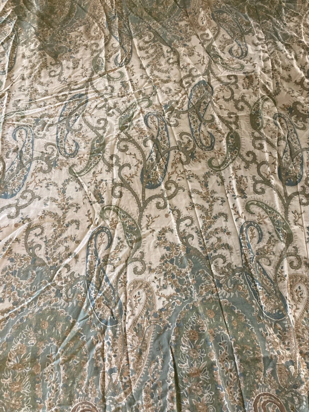 Pottery barn Green Paisley Home full/queen duvet and pillow shams